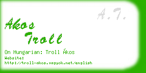 akos troll business card